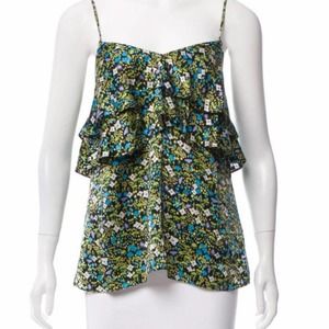 TIBI Silk Ditsy Garden Camisole Tank Top Cami 0